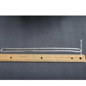 Vintage Sterling Silver Flat Engraved Mariner Style Necklace Marked/Tested+